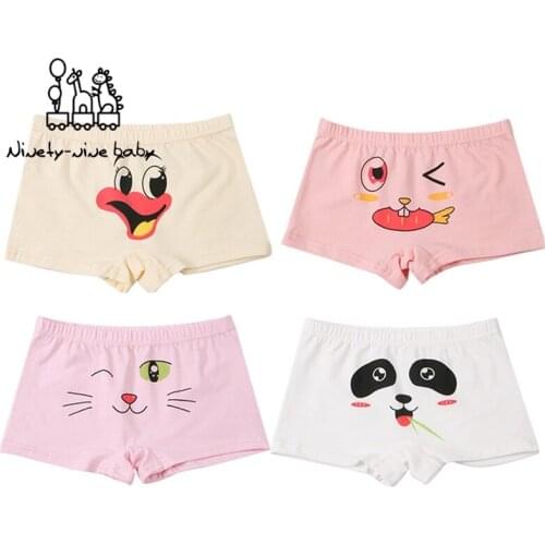 4pcs/set Girl Underwear Kids Cotton Boxer Panties Lovely Animal Princess Cartoon Print Children Clothing Hot Sale Baby Panties