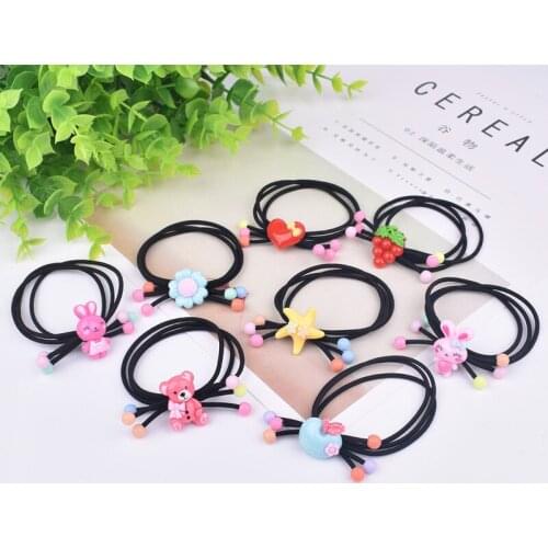15PCS/LOT Cartoon Fruit Flower Princess Headwear Baby Headdress Children Hair Ropes Girls Hair Accessories