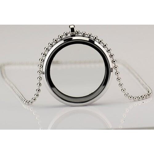 5pcs/lot 31mm stainless steel dried flower DIY photo necklace locket pendant necklace