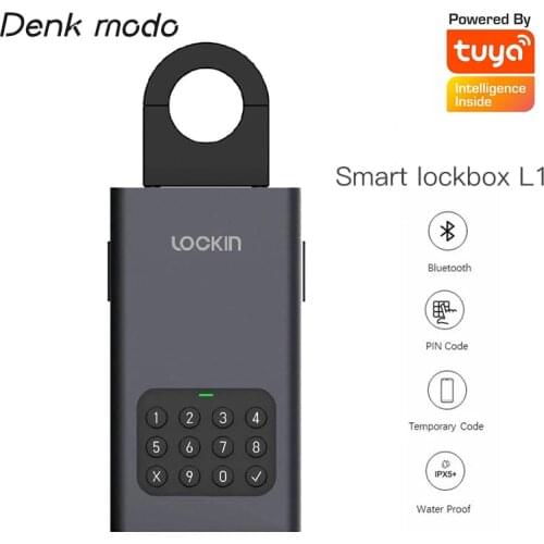 Denk modo Lockin Remote Control Smart Key Storage Lock Box Wireless Password Key Safe Alloy Box IPX5 Waterproof For Tuya APP