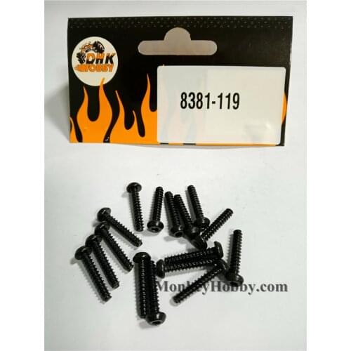 DHK RC CAR PARTS 8381-119 B head screw-coarse thread(BB3*16mm) (16 pcs)