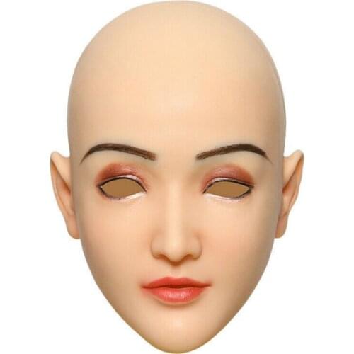 Silicone Material Headgear Realistic Skin Color Breathable Silicone Headgear Mask To Change The Face Opening Carnival