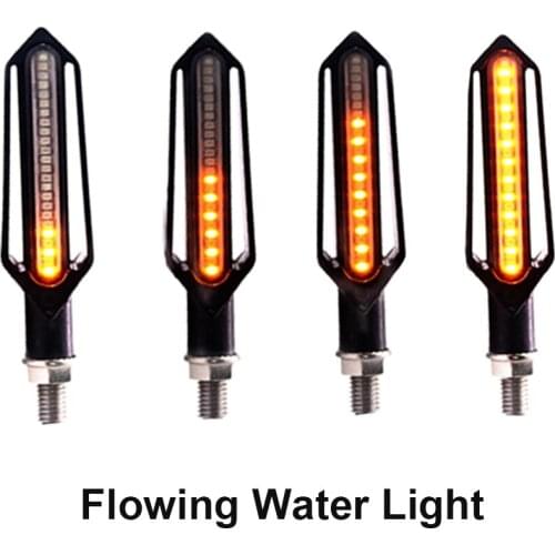 2Pcs Motorcycle 24Leds Turn Signal Flowing Water Blinker Flashing Lights Motorcycle Flasher Light DRL Indicator Light Brake Lamp