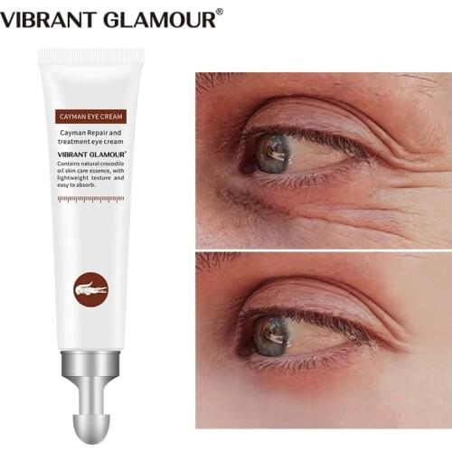 VIBRANT GLAMOUR Crocodile Eye Cream Anti-Aging Remove Dark Circles Puffiness Lighten Fine Lines Whitening Moisturizing Eye Care