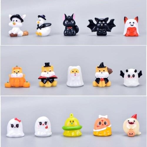 Miniature Witch Animal Ornaments Halloween Decoration Resin Home Decor Moss Micro Landscape Party Home Decor Crafts RELIGE GIFT