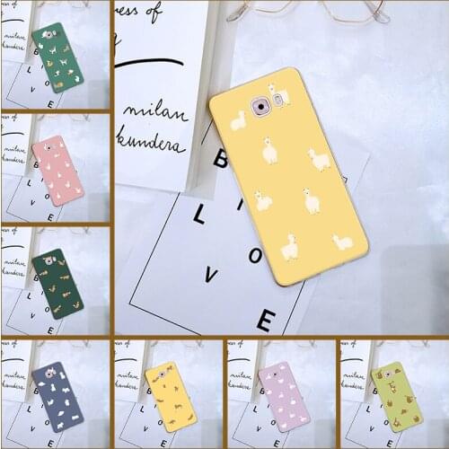 Soft Back Cover For Samsung Galaxy C5 C7 C8 Yellow Dog Pink Cat Fox Purple Phone Case Silicone For Samsung Galaxy C5 C7 C9 Pro