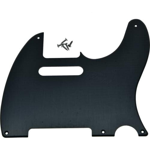 KAISH 5 Hole Vintage Tele Guitar Pickguard Scratch Plate fits USA/Mexican Fender Telecaster Matte Black 1 Ply