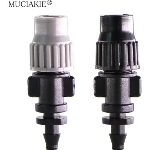 MUCIAKIE 20PCS Gray Black Adjustable Atomizing Nozzle Garden Irrigation Misting Micro Flow Dripper 4/7mm Hose Watering Sprayer