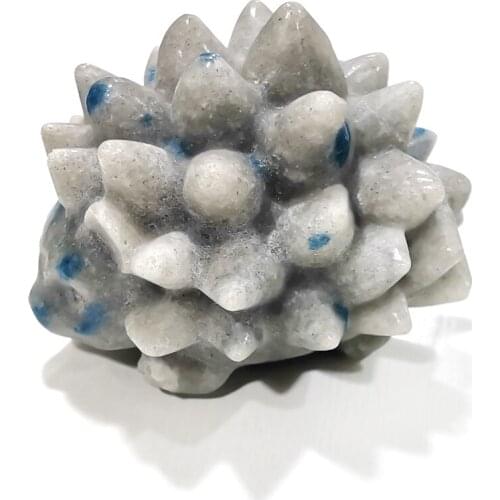 Natural Carving K2 Stone Hedgehog Figurine Quartz Crystal Hedgehog Animal Statue Crafts Healing Crystal Stone Home Decoration
