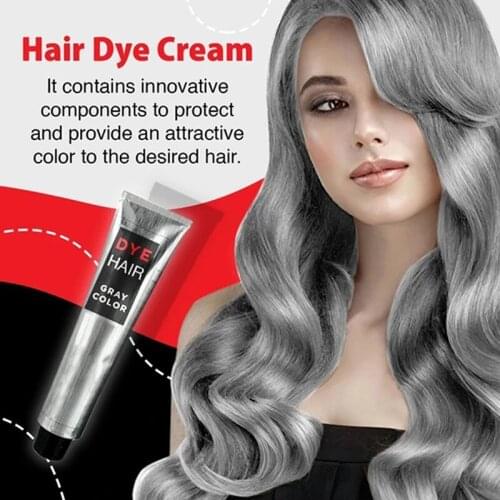 New Hair Dye Cream Permanent Hair Coloring Cream Styling Tools for Women Men 100ML Gray Color SCI88