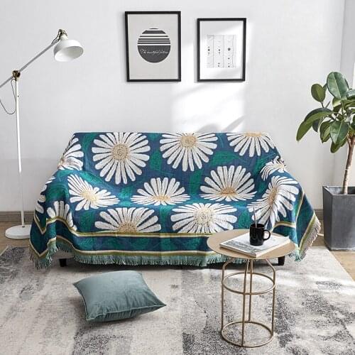 Pastoral Chrysanthemum sofa blanket Throw Blanket sofa Decor Slipcover for Sofa Bed Plane Travel Plaid knitted Non-slip blankets