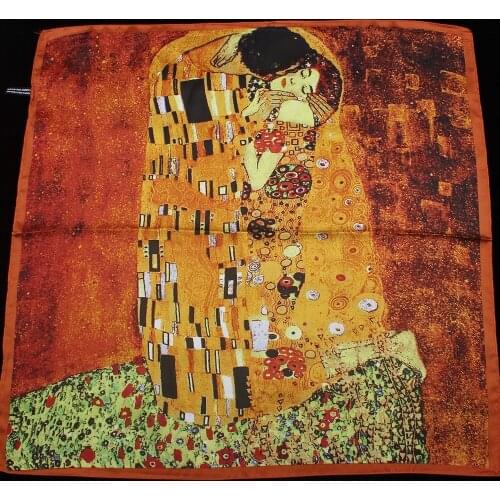 55cm * 55cm Silk Square Scarf Women Element Bag Print Foulard Hijab Bandana Lady Neckerchief High Quality Silk Van Gogh painting