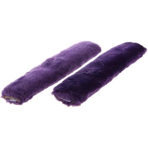 Plush Car Seat Belt Shoulder Pads Cover Winter Fluffy Harness Seat Belt Seat Covers Car Styling purple