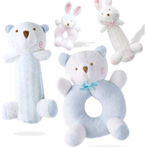 Newborn Cartoon Baby Boy Girl Rattles Infant Animal Hand Bell Kid Plush Toy Development Gifts Toddler Baby Toys 0-12 months