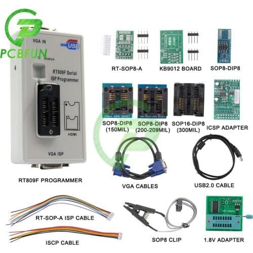 RT809F ISP Programmer/ RT809 LCD USB Programmer Repair Tools 24-25-93 Serise IC with 11 Adapters