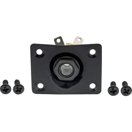 Musiclily Rectangle Guitar Input Jack Socket, Black