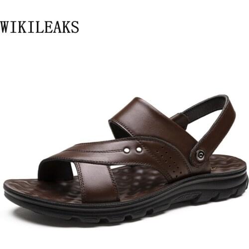 Beach Shoes Man Sandals 2021 Summer Mens Sandals Genuine Leather Sandals for Men Luxury Designer Shoes Zapatillas De Hombre