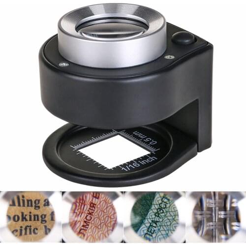 6 LED UV 30X Magnifier Magnifying Glass Optical Glass Lens Coin Stamps Loupe Handheld Jewelry Thread Counter Watch Magnifier