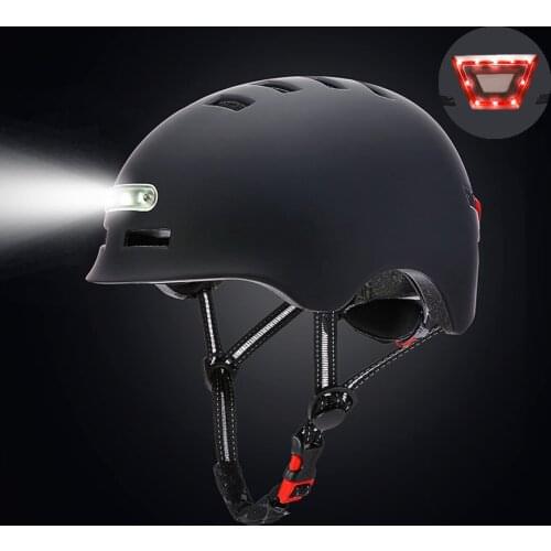 Bicycle Helmet LED Light MTB Road Bike Helmets USB Rechargeable Integrally-mold Reflective EPS+PC Cycling Helmet Bike Equitment