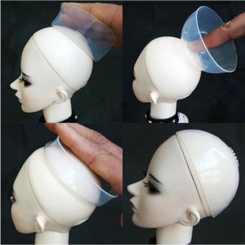 1/8 1/6 1/4 1/3 Head Clear Silicone Wig Cap Protection Cover for BJD Doll Anti-Slip MSD SD Dollfie Protector