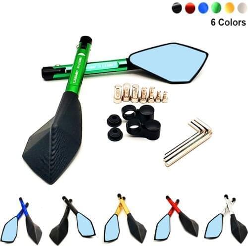 2020 Motorcycle Rearview Mirrors Blue Anti-glare Handlebar Retrovisor For Kawasaki zx10 r zzr 600 zxr 400 zx 6r Ninja GPZ500