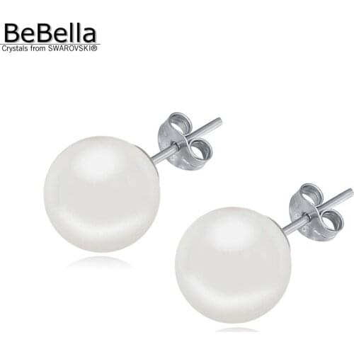 BeBella classic s925 pearl earrings made with Swarovski Elements stud earrings for women