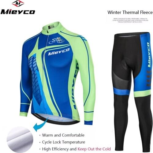 Mieyco Winter Thermal Fleece Cycling Set Bike Clothes MTB Bicycle Clothing Cycling Jersey Set Maillot Ropa Ciclismo Invierno