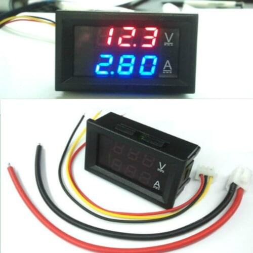 1pcs DC 0V-100V 0A-10A Voltmeter Ammeter Blue Red LED Amp Dual Digital Volt Meter Gauge Tool