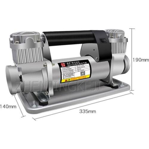 12V/24V/220V Portable Air Pump Desert Off-Road Vehicle Large Power Metal Car Inflator Double Cylinder Small Tires Inflated Pump