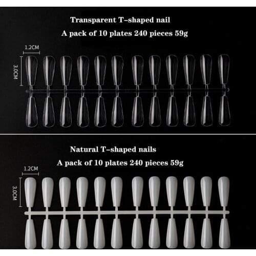 240 Pieces of Nail Art Special Practice Display Tool Long Water Droplets Are Not Easy To Fold DIY Skills False Nails Accessories