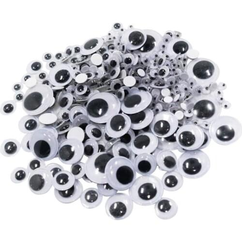 308 Pieces Self Adhesive Sticky Wiggly Wiggle Googly Eyes Assorted Size Embellishments for Art Crafts Black and White