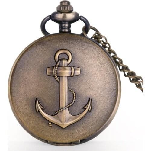 Antique Steampunk Pocket Watches Pirates of The Caribbean Necklace Men Chirldren Gifts Quartz Pocket Watch Anchor Seaman XH3013