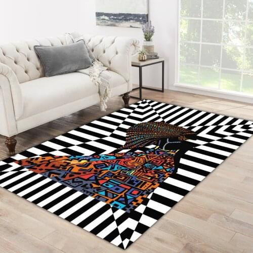 Black white color line red leather patterned modern carpet rug free shipping soft textured carpet