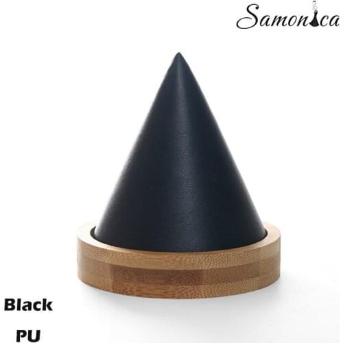 Black PU Bamboo Round Bottom Pointed Bracelet Display Rack Storage Stand Watch Bracelet Organizer Jewelry Counter Display