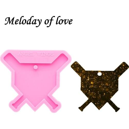 Shiny baseball shape molds for keychains DIY epoxy resin keychain molds silicone rubber DY0117