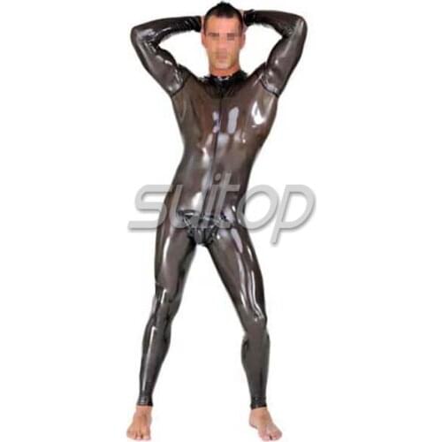 Classical latex tights latex rubber leotard for men transparent bodysuit teddies male SUITOP