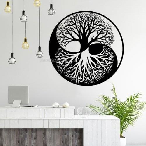 Large Tree Of Life Yin Yang Classic Wall Decals Tree Dot Wall Stickers Bedroom Living Room Nursery Vinyl Art Mural Decor LL2072