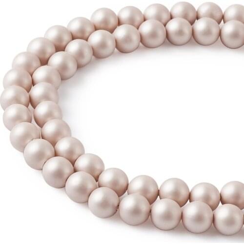 4mm 6mm 8mm 10mm 12mm Frosted Shell Pearl Round Beads Strands for jewelry making bracelet necklace F60