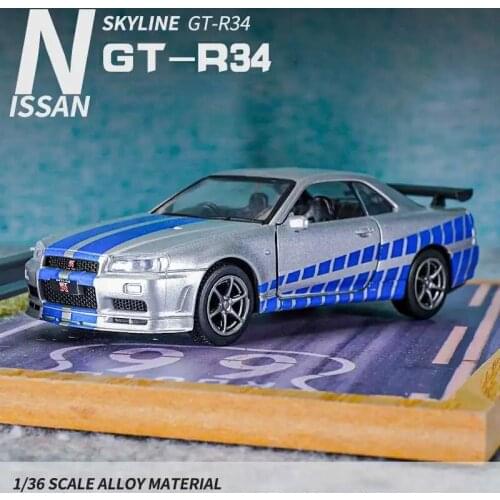1:36 Nissan Skyline Ares GTR R34 Diecasts & Toy Vehicles Metal Toy Car Model High Simulation Pull Back Collection Kids Toys