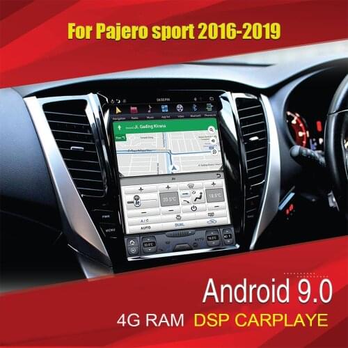 Tesla12.1'' Android 9 car multimedia GPS navigation for Mitsubishi Pajero Sport 2016 2017 2018- autoradio car radio Stereo DVD