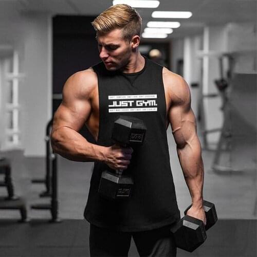 New Fashion Bodybuilding Tank Top Men Gym Fitness sleeveless Shirt Cotton Stringer Singlet Undershirt Male Workout Clothing