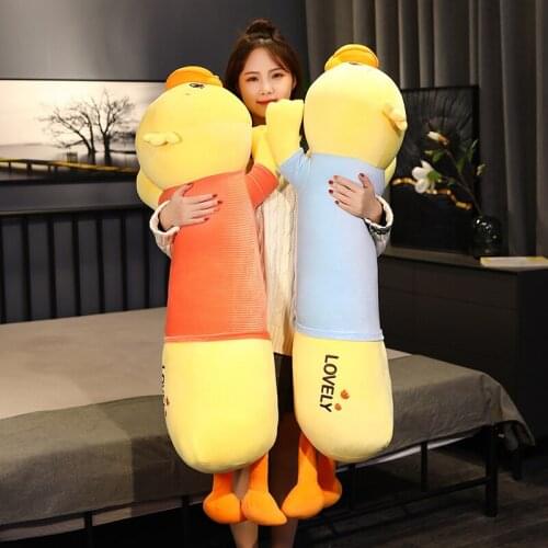 80-120CM Soft Plush Lying Duck Stuffed Toys Plush Toys Sleeping Cute Pillow Cushion Stuffed Animal Dolls Gift For Children Kids