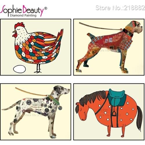 Sophie Beauty New Diy Diamond Painting Cross Stitch Cartoon Animals Dog Resin Handmade Embroidery Needlework Mosaic Arts Kits