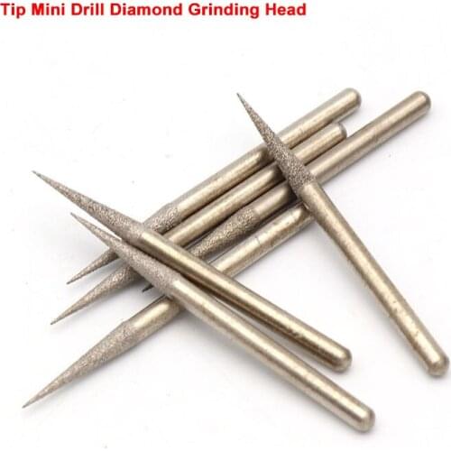 Tip 3mm Shank Mini Drill Diamond Grinding Head Grinding Tool For Dremel Rotary Tool