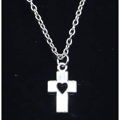 New Fashion Necklace 18x10mm cross heart Pendants Short Long Women Men Colar Gift Jewelry Choker
