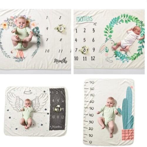 Newborn baby Monthly Growth Milestone Blanket photography props Background Cloth for Rug baby boy girls Photography Accessories