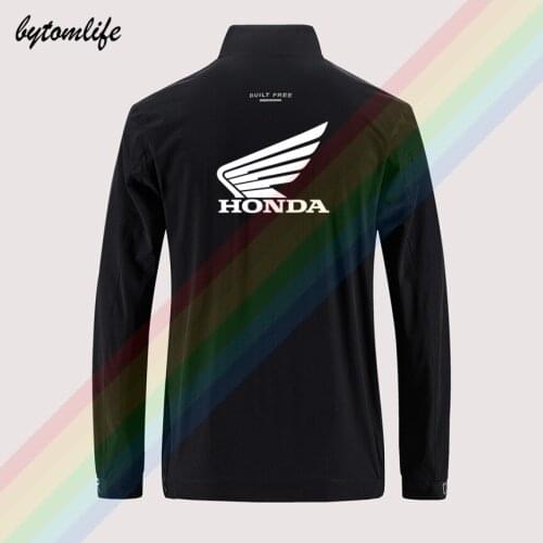 Racing Honda Motocross MX MTB Off-Road Slim Sport Jacket Mens Street Windbreaker Back Printing Jacket Asian Size