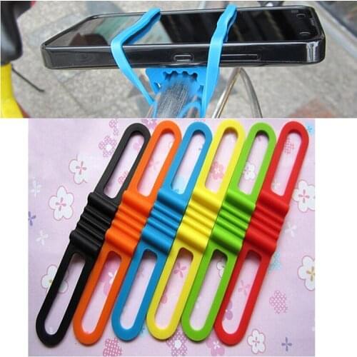 1Pc Mountain Road Bike Front Light Silicone Band Strap Cycling Torch FlashLight Phone Tie Bicycle Headlight Mount Holder Bandage