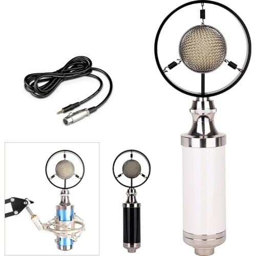 Professional Handheld Microphone Condenser Microphone Noise Reduction 20Hz-20KHz for Recording Karaoke Singing Live Portable