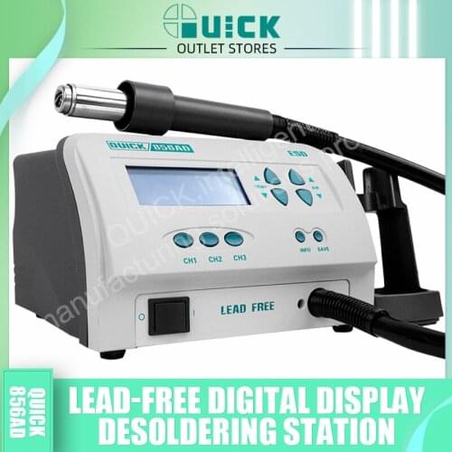Quick 856AD Hot Gun SMD Solder Station Iron Hot Air Soldering lead-free digital display desoldering station rework station